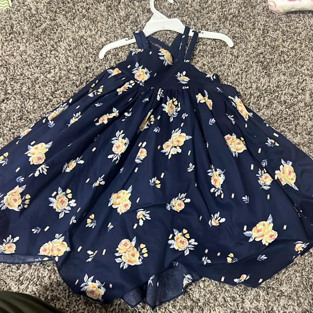 Isaac mizrahi navy blue floral dress size 3t